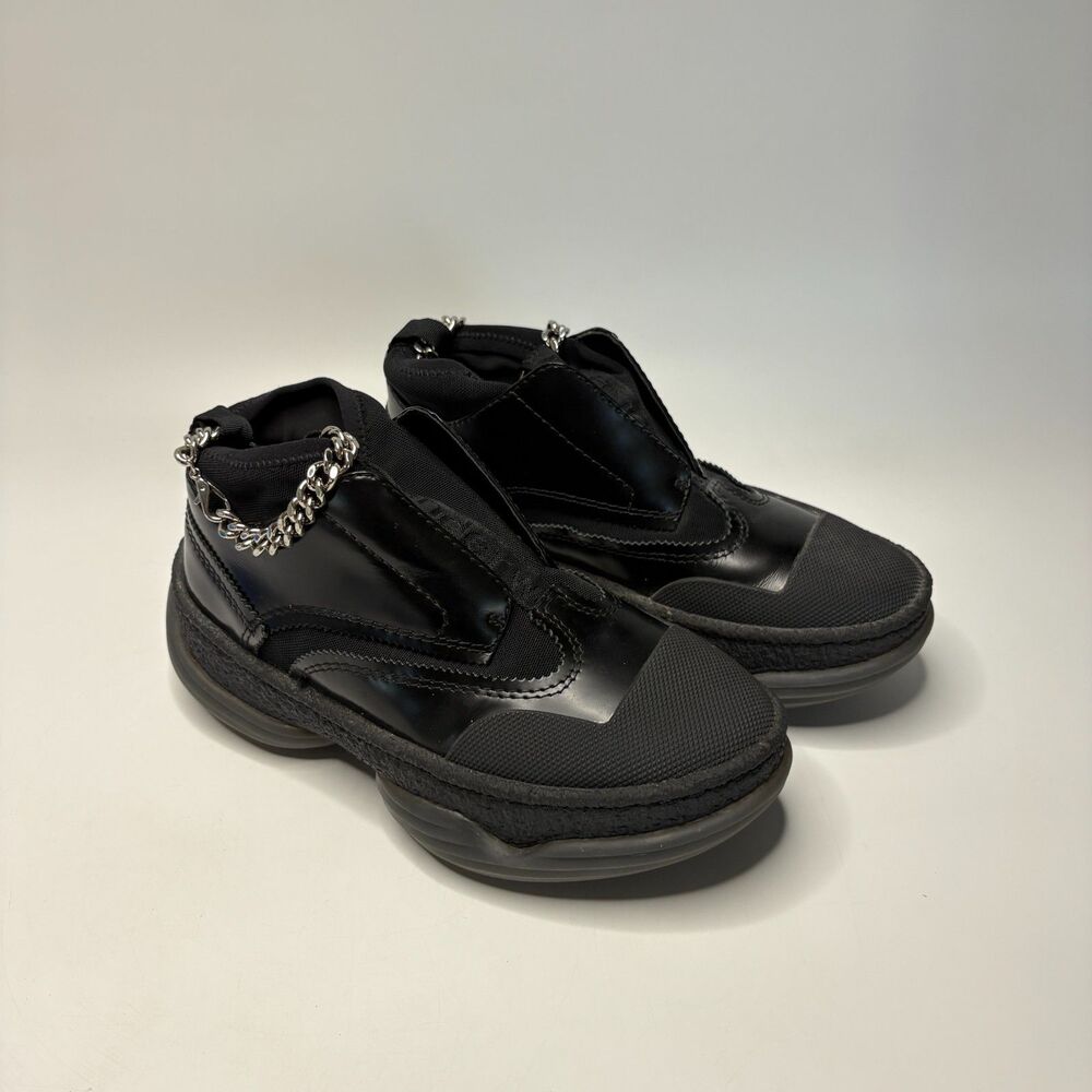 ALEXANDER WANG Black A1 Slip On High Top Sneakers Womens Size EU38 Anklet Chain